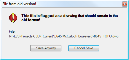 Old Version Lock dialog