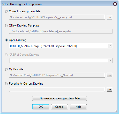 CompareCivilStyles Select Drawing Dialog