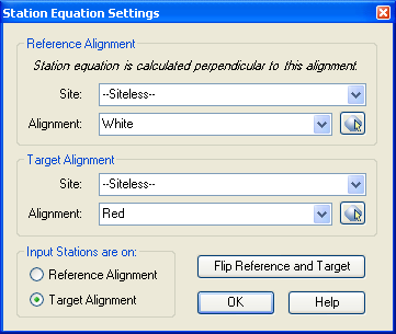 StationEquation Example 2 Settings