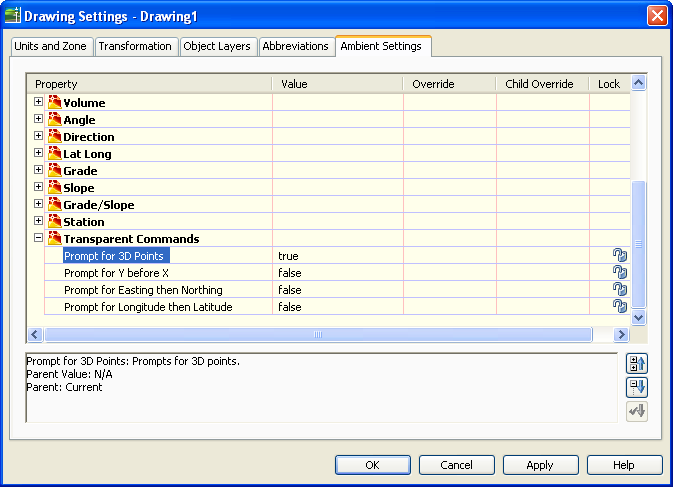 PO Transparent Command Settings