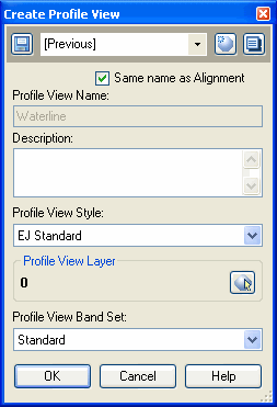 Create Profile View dialog