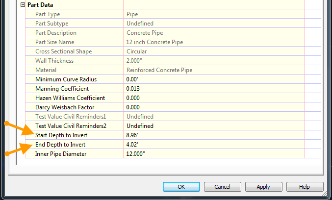 DLStructureDepth Pipe Properties