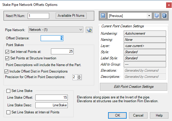 Stake Pipes Settings