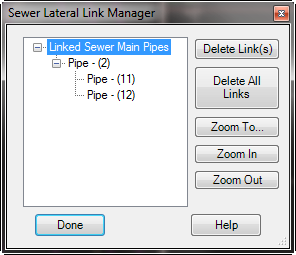 DLSewerLateralsManager Dialog box