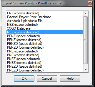 ExportSurveyPoints output