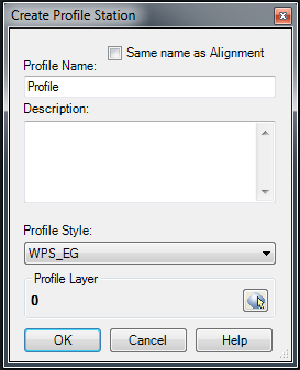 ProfileStationing dialog